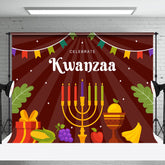 Aperturee - Aperturee Brown Tribal Candlestick Celebrate Kwanzaa Backdrop